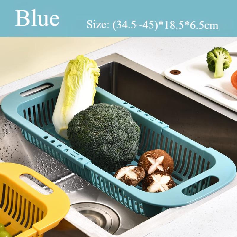 

Retractable Sink Colander Fruit and Vegetable Drain Basket, Adjustable Food Strainer, Sink Vegetable Washing Basket for Kitchen