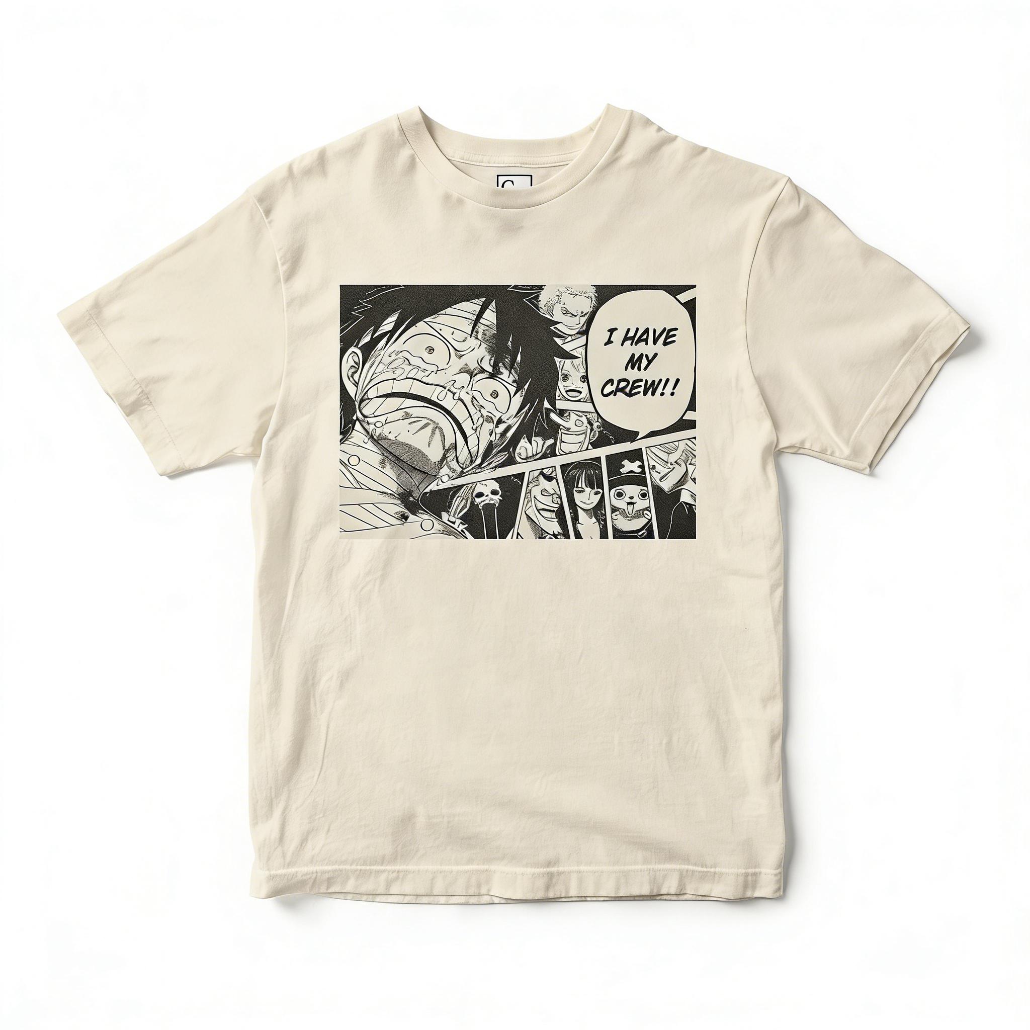 

Unisexs One Piece Anime TShirt Black Cotton Comic Style Zoro I HAVE MY CREW Graphic Tee for Casual Otaku Daily Campus Home Wear S