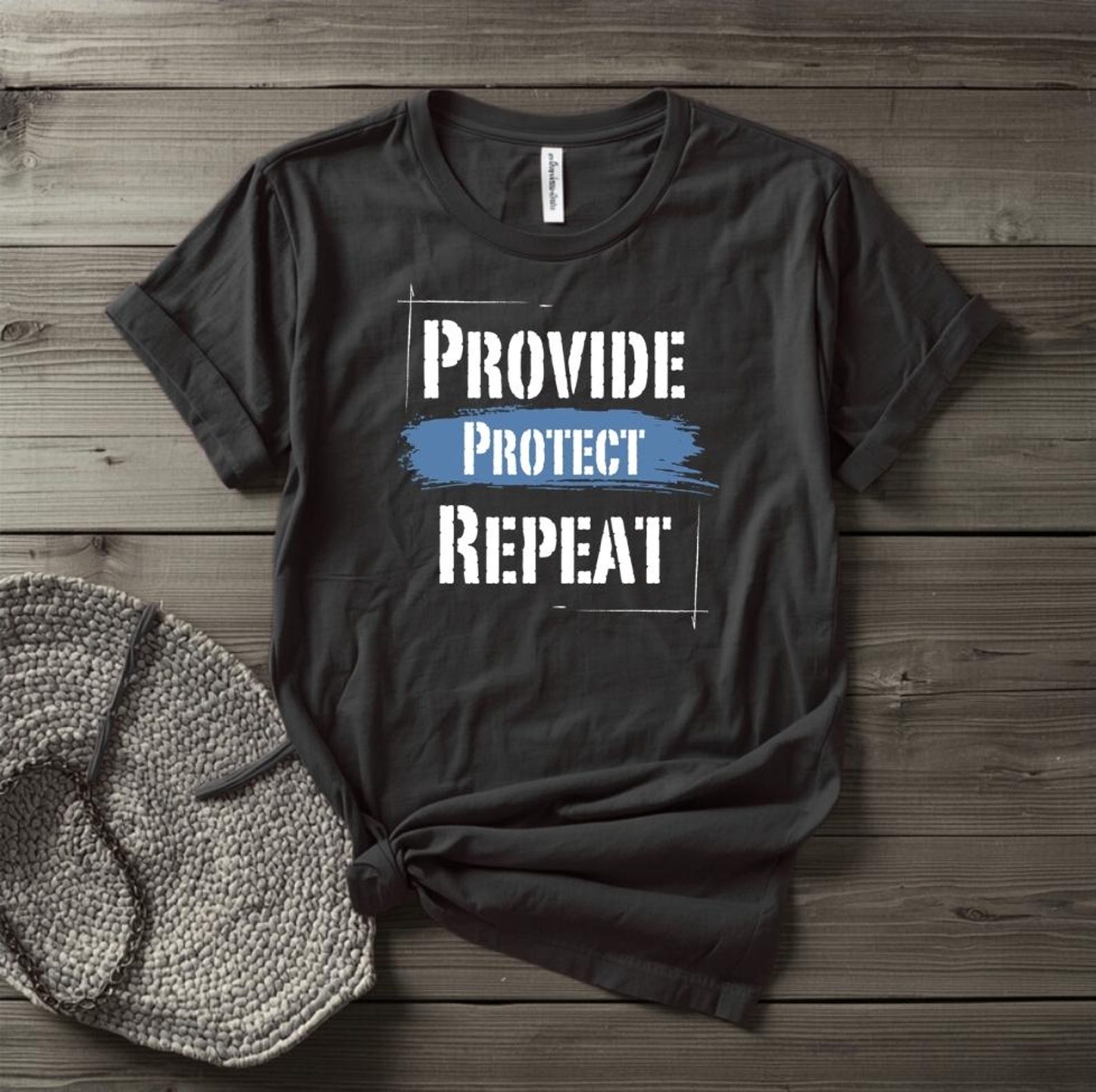 Provide Protect Repeat Shirt, Dad Life Shirt, Fatherhood Tee, Masculine Motto Shirt, Protector Provider Tee, Gift for Dad, Men’s Graphic Tee S