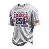 Men's Vintage Washed Crew Neck Short Sleeve T Shirt America 250 Years of Freedom Independence Day Graphic Tee Casual Fit