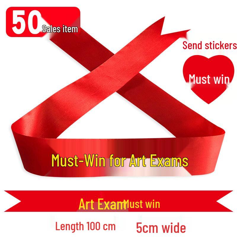 Custom 'Go for it' Headband & Wristband Set: Perfect for School Entrance Exams and Sports Meets - Red Ribbon Design