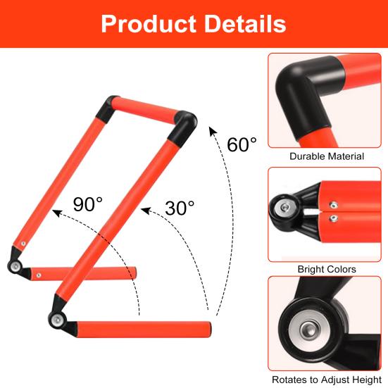 Speed Agility Training Hurdle Height Angle Adjustable Detachable Jumping Athletes Soccer Basketball Track Field Practice Hurdle Fitness Equipment