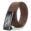 Men'S Toothless Automatic Buckle Woven Canvas Belt Belt Casual Nylon Tactical Pants Belt Military Training Outdoor Belt