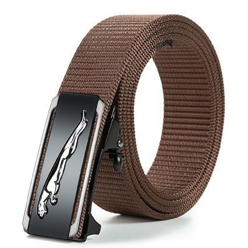 Men'S Toothless Automatic Buckle Woven Canvas Belt Belt Casual Nylon Tactical Pants Belt Military Training Outdoor Belt