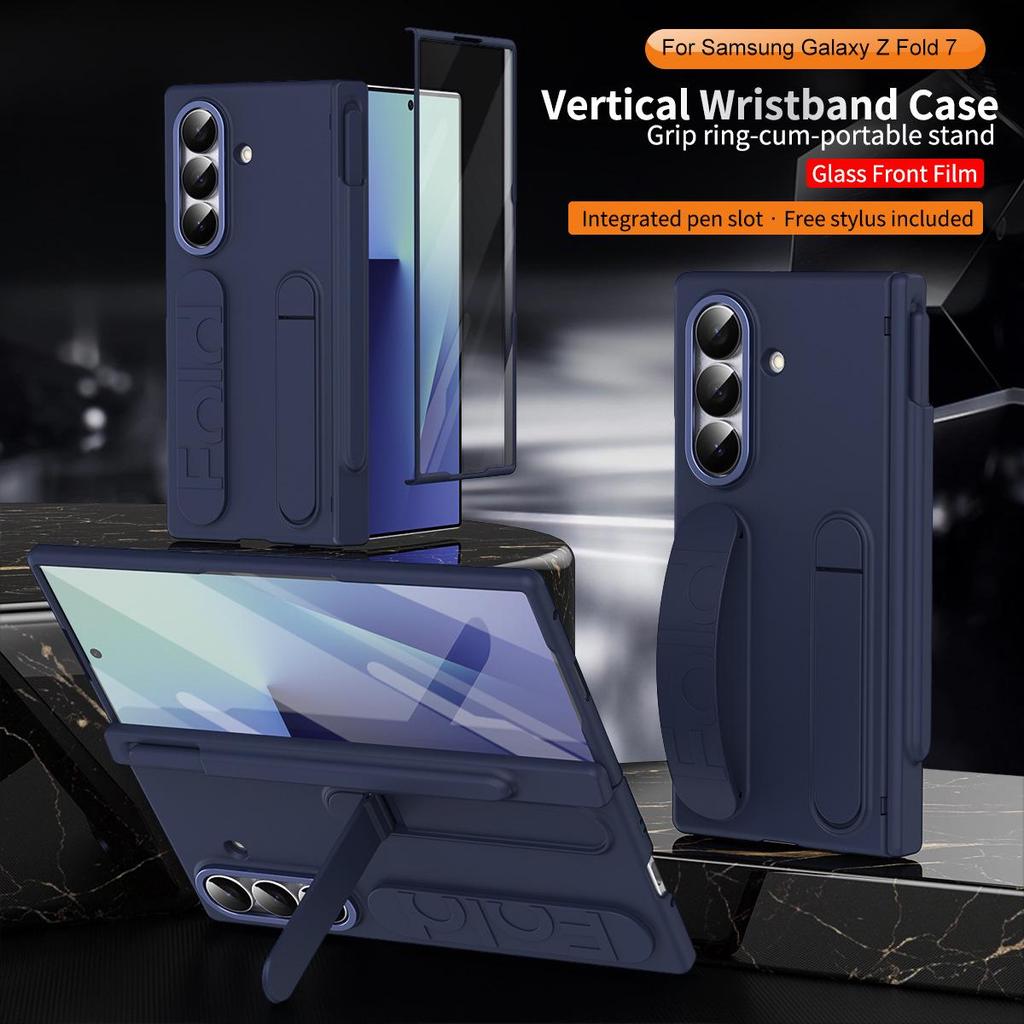 Anti-Fall Case with Pen Holder & Wrist Strap for Samsung Z Fold 3-7