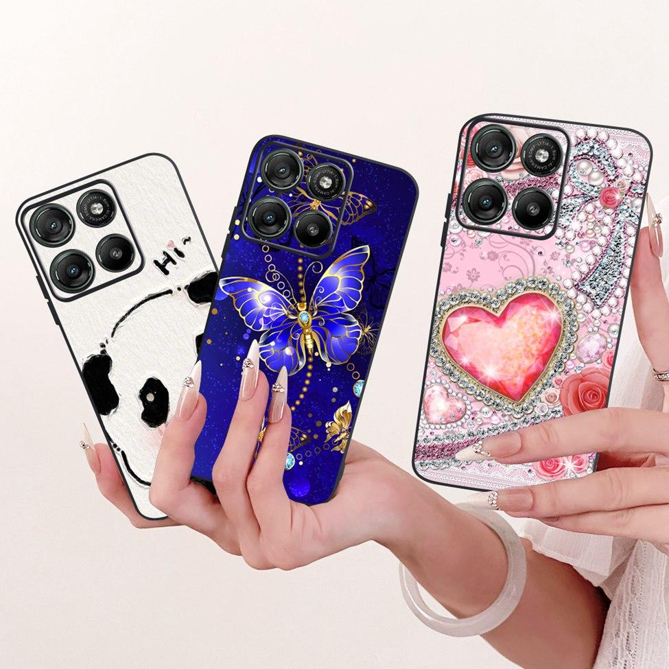Hülle Für Motorola Moto G77 Hülle Ästhetisch Luxus Niedliche Katze Mode Schmetterling Cool Bemalte Abdeckung Für Motorola XT2621-4
