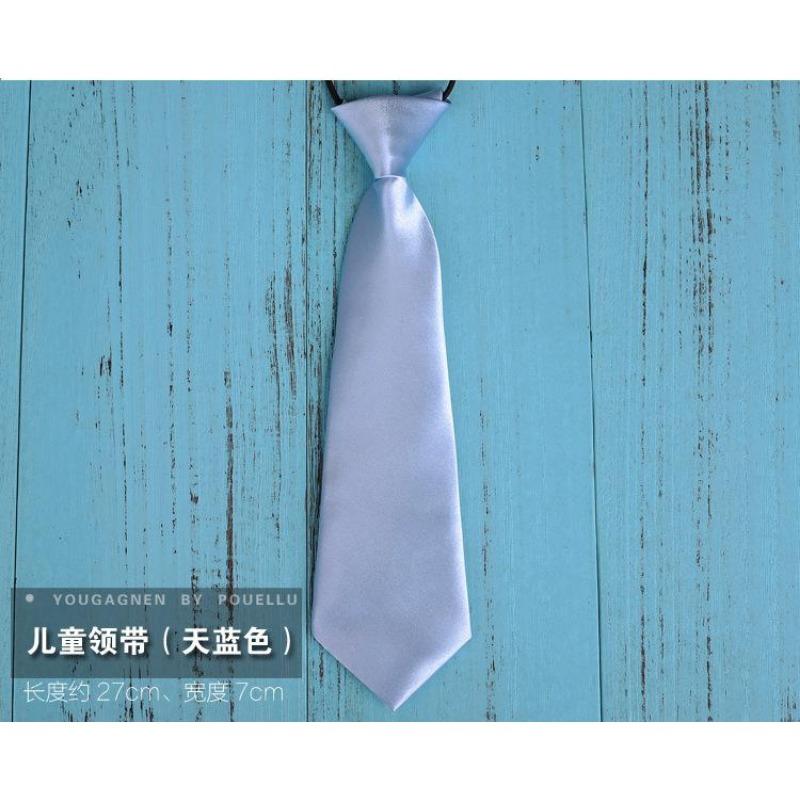 Cravată mică cu bandă de cauciuc de 28 cm, culoare solidă, cravată monocromă pentru copii, cravată scurtă, accesorii pentru băieți, cravată pentru uniformă școlară