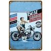Best Garage PinUp Girl Metal Tin Sign Vintage Motorcycle Decor Aluminum