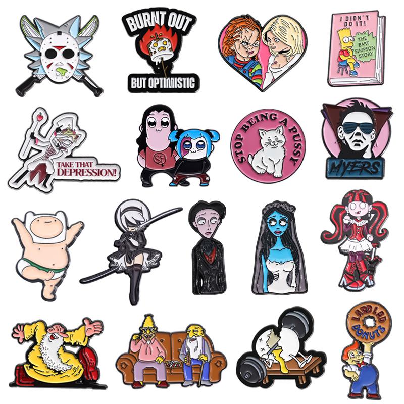 Anime Character Enamel Pins Cartoon Movie Figure Cute Brooches Hat Lapel Badge On Backpack Accessories Jewelry Friends Gifts