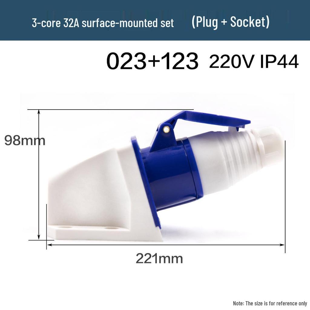 Wasserdichter explosionsgeschützter Luftfahrtstecker und -buchse | Dreiphasig, 3-adrig/4-adrig, 5-polig, 16A/32A Stecker