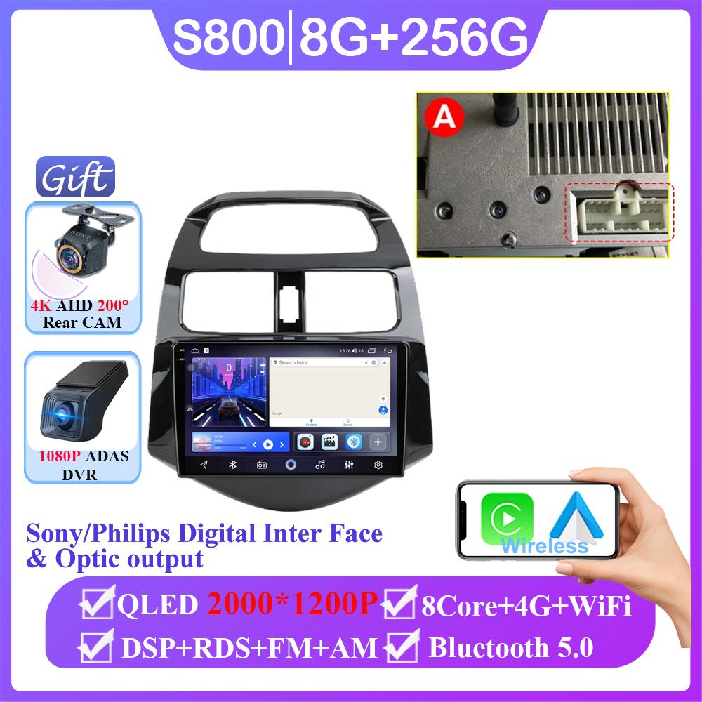 9" Car Stereo Radio For Chevrolet Spark Beat Matiz Creative 2010 - 2014 Android 14 Carplay Multimedia Video Player Head Unit