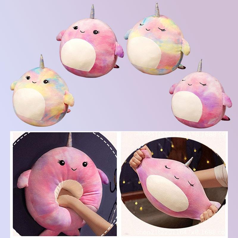 Squishmallow Cartoon Whale Pillow Plush Toy Collectible With Elastic Crystal Velvet In Purple/lavender Small/large Size Pp Cotton Stuffed