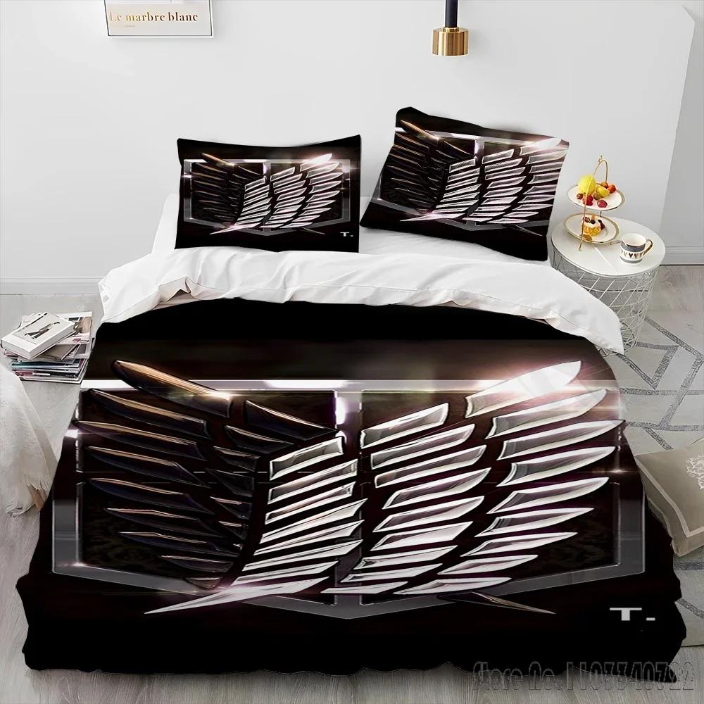 Japanese Anime Attack On Titan Duvet Cover Set HD Comforter Cover for Kids Bedding Sets Bedclothes Bedroom Decor