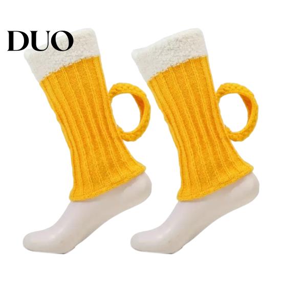 Cappello Costume Divertente per Uomini e Donne, Cappello a Forma di Boccale di Birra Divertente, Scaldamuscoli a Maglia Novità Versatili per Adulti con Manici, Guanti Invernali Caldi per Adulti,