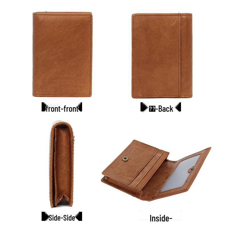 Vintage Cowhide RFID Blocking Card Holder - Multi-Slot Leather Credit & Business Card Case