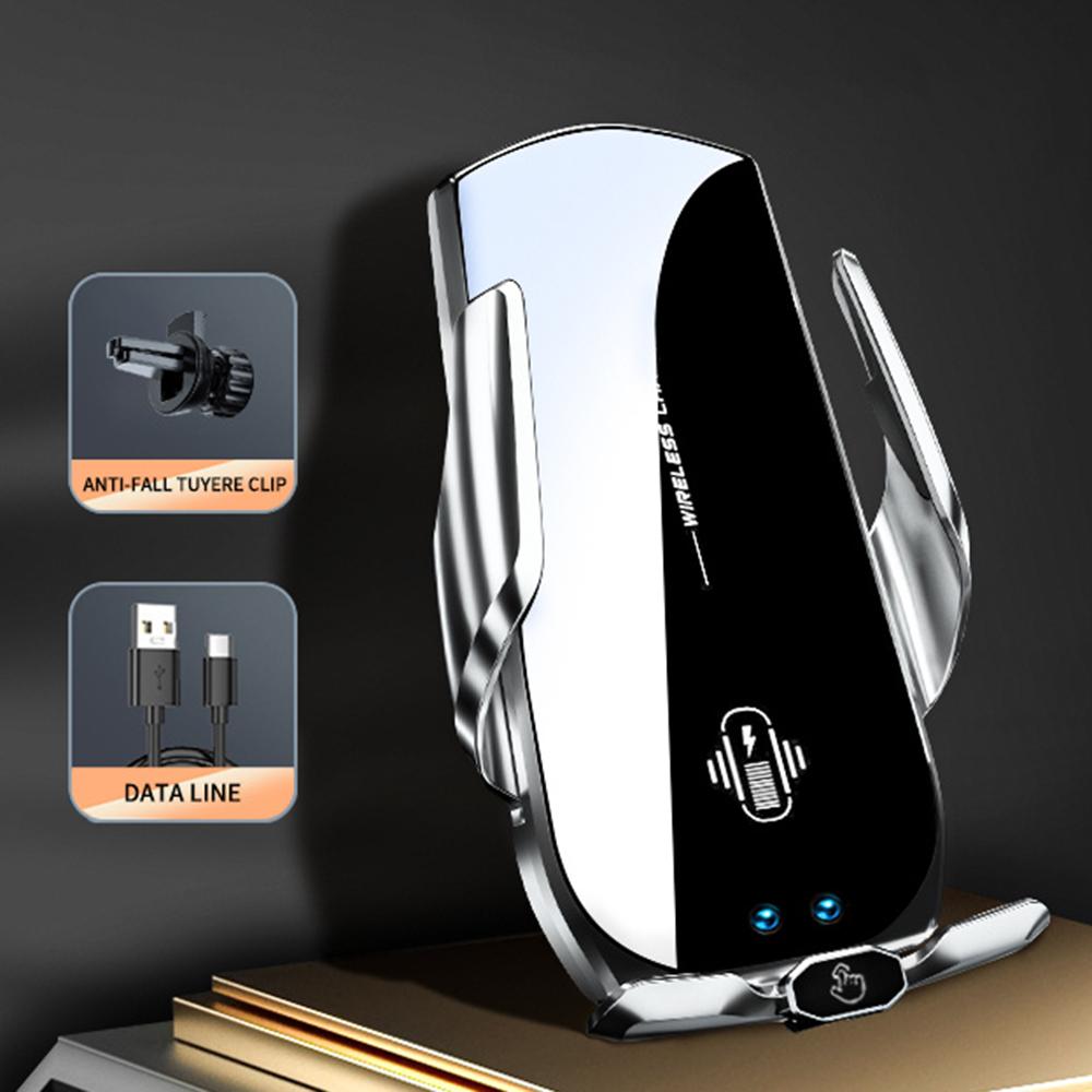 

A2 Wireless Car Charger Phone Holder Auto Clamping Car Charger Phone Mount for Driving Silver