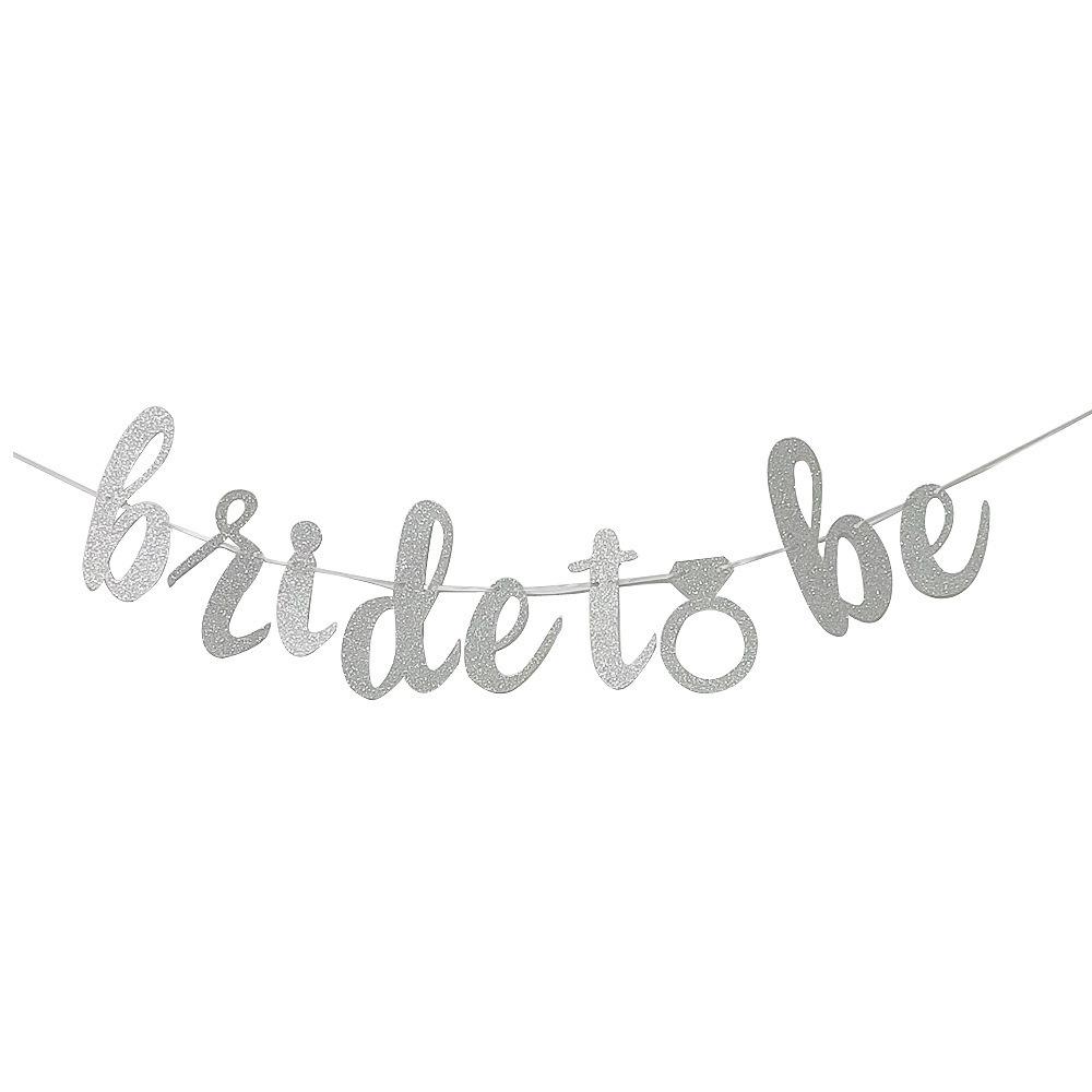 Bachelor Party Theme Decoration Wedding Arrangement Diamond Ring Wedding Dress Glitter Pulling Flag Latte Flower