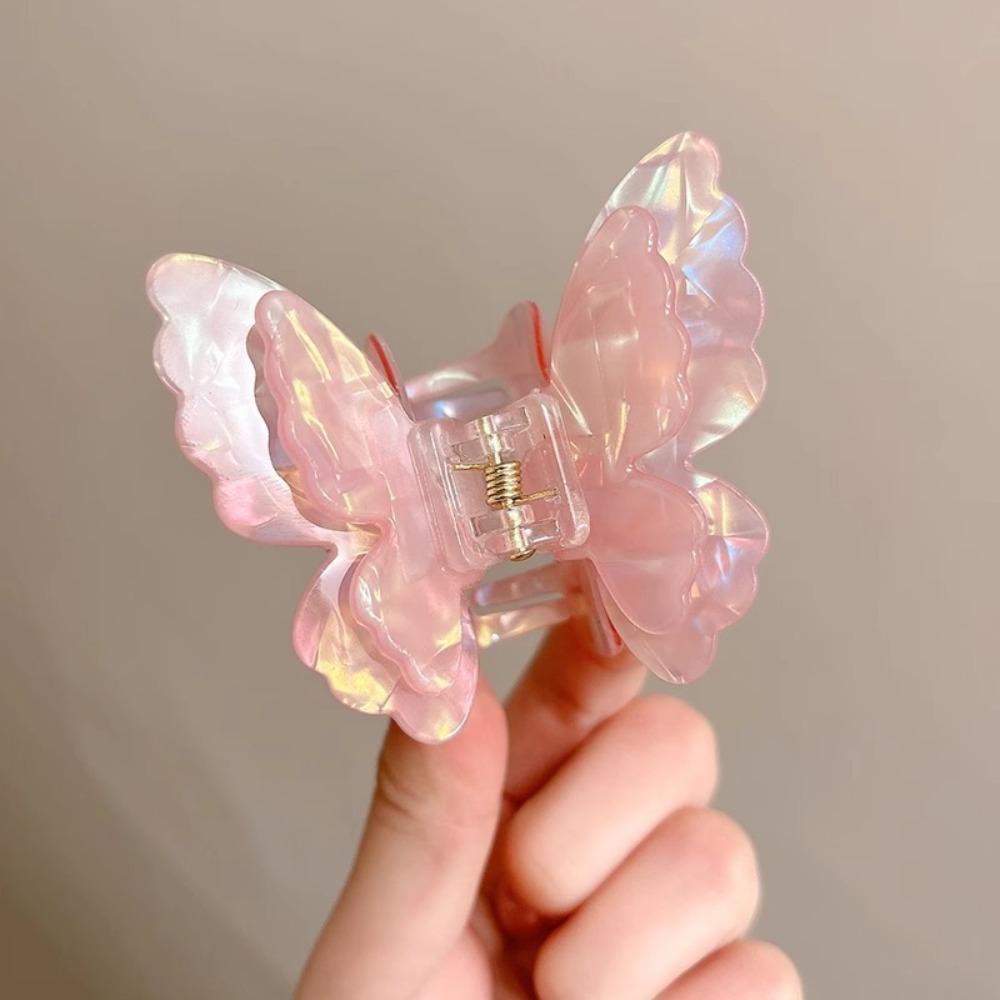 Small Size Butterfly Hair Clip Acetate Shark Clip Sweet Style Fairy Hair Gripper  Women & Girls