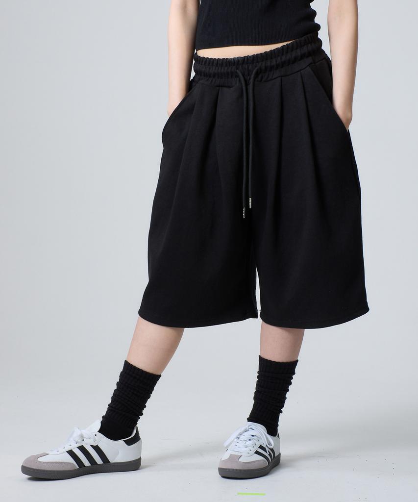 UNKNOWN PLANET Daily Wide Sweat Shorts Pants Black