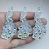 6 Pcs 29*66mm Rhinestones In the Shape of a Peacock Are Suitable for Jewelry Making, Wedding Decoration, Crystal DIY Decoration.