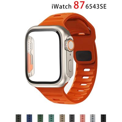 Husă+Curea pentru Apple Watch Band 45mm 44mm 41mm 40mm Bratara inteligenta din silicon Iwatch Series 3 4 5 6 Se 7 8 Schimbarea la husa Ultra Protectie