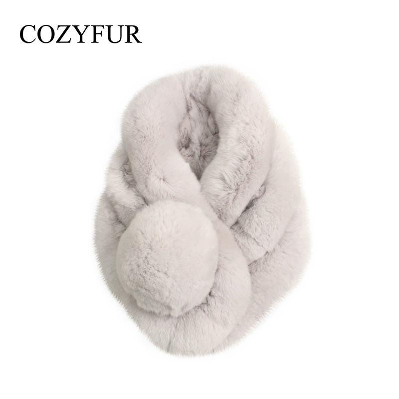 Rex Rabbit Hair Scarf Women's Autumn and Winter Korean Version Thickened Warm Plush Fur Scarf Mao Mao Collar Real Hair
