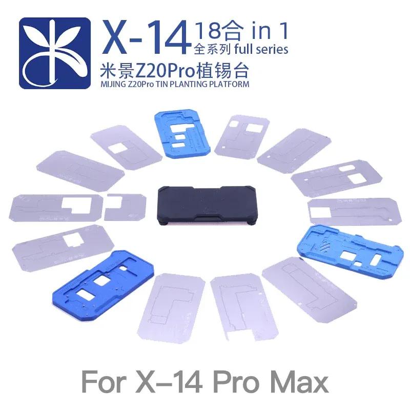 MiJing Z20 Pro Motherboard Middle Layer Positioning Tin Planting Platform For IPhone X-17 Series Chips BGA Reballing Stencil Kit