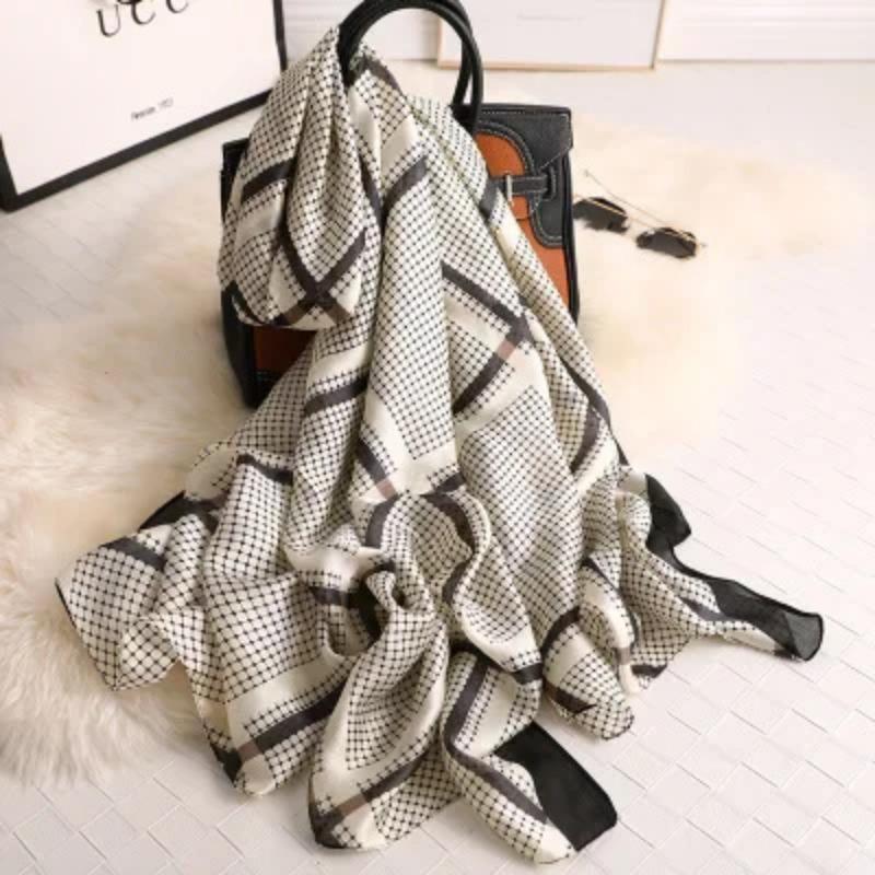 Marque de Luxe Pashmina Bandana Étoles de Plage Hijab Étés Femmes Écharpes Douces Longues Imprimées Écharpes en Soie Châle et Écharpe pour Dame