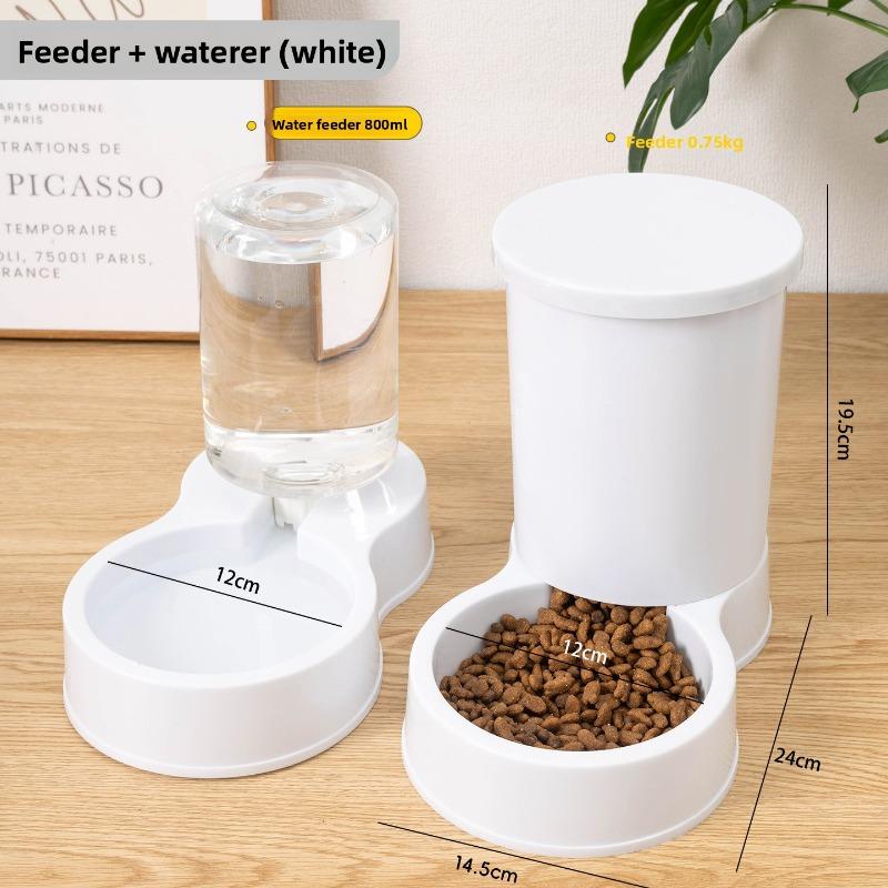 Миска для кошки, Миска для корма, Автоматическая кормушка для кошек, Диспенсер для воды, Миска для питомца-собаки, Собачья миска, Миска для воды, Миска для риса для кошки, Миска для питьевой воды Feed + water белый