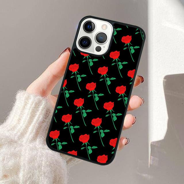 Bright Red Rose Flowers Phone Case For iPhone 17 Air 13 12 14 15 16  Cover For Apple 11 Pro Max Plus Coque