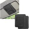2PCS Small Leather Car Sun Visor Organizer, Multifunctional Auto Visor Document Holder With Sunglasses Clip, Universal Car Interior Organizer For