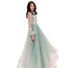 Banquet Evening Dress Women's 1011 New Fairy Dream Long Small White and Thin Art Test Piano Performance Clothes