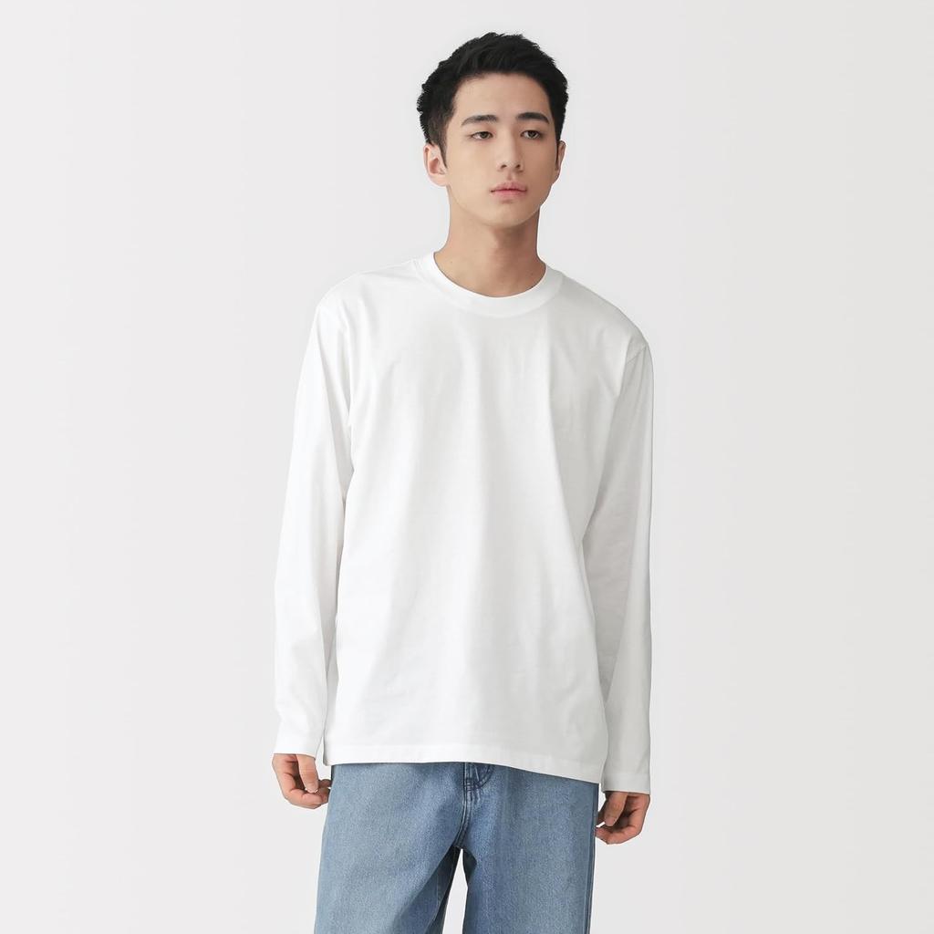 MUJI Long Sleeve Jersey T-Shirt Men Japan Original Cotton