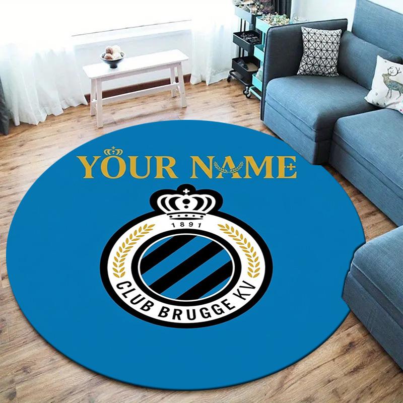 Club Brugge Kv Crest Custom Name Round Area Rug Carpet Rug For Living Room Bedroom Sofa Playroom Decor Nonslip Floor Mat
