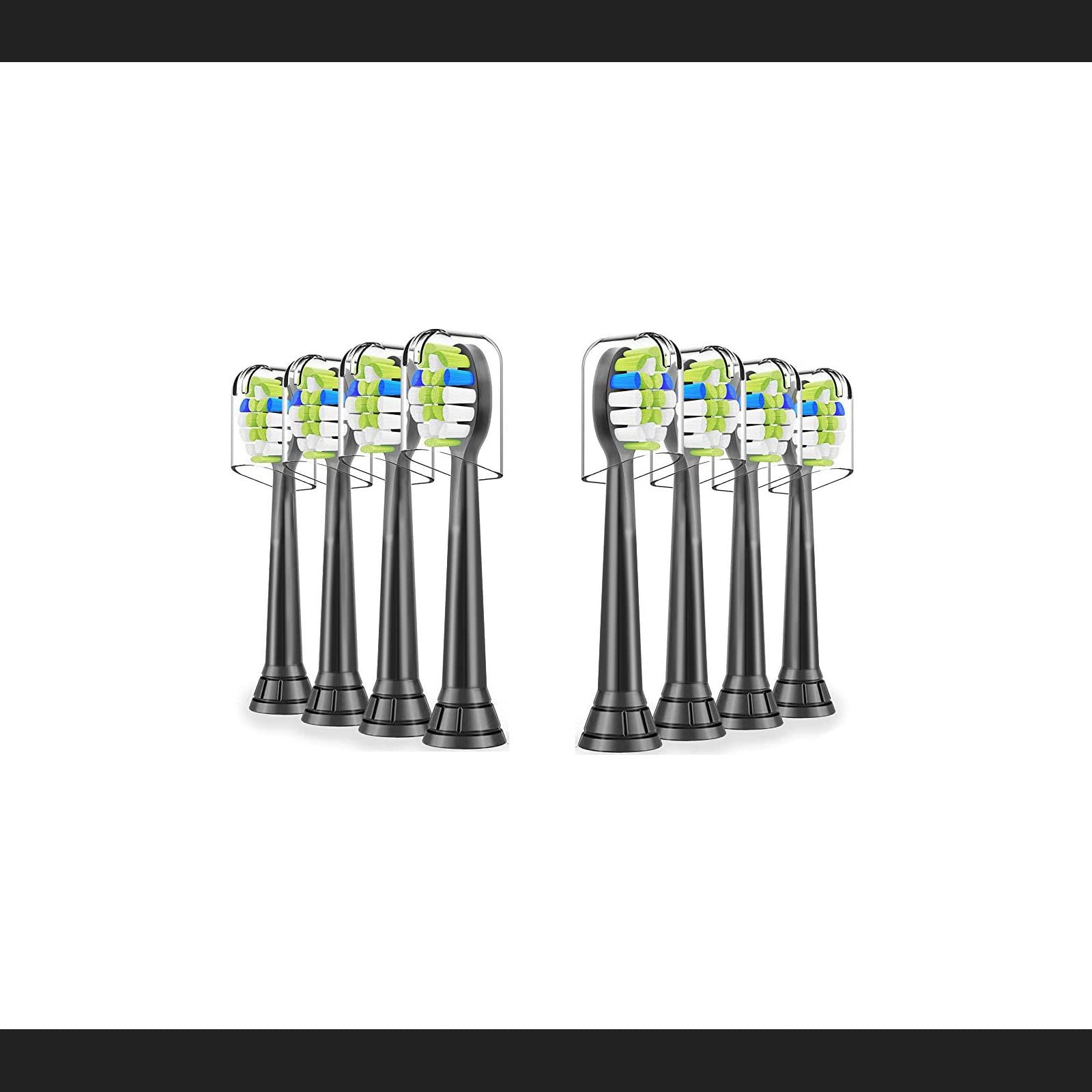 

Compatible Philips Sonicare DiamondClean Replacement Regular Brushes, (8 Brushes, Black) чёрный