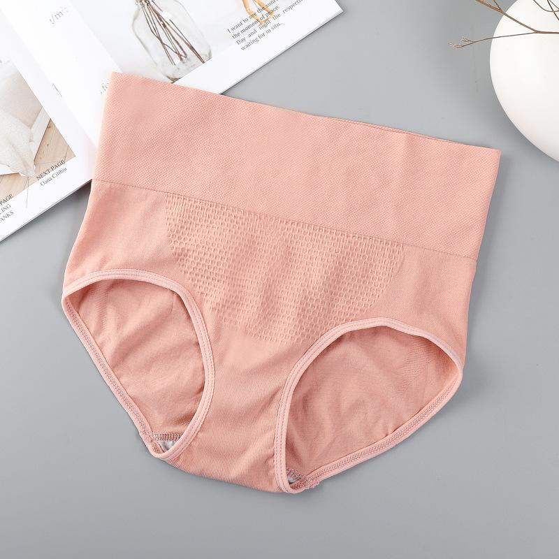 3D Honeycomb Seamless Women's High Waisted Briefs Pure Cotton Crotch Cinching Hip Lifting Triangle Pants for Women Panties