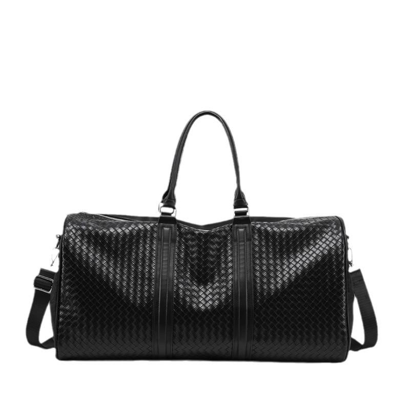 Men's fashion woven sports fitness bag large capacity business travel hand luggage simple solid color travel bag