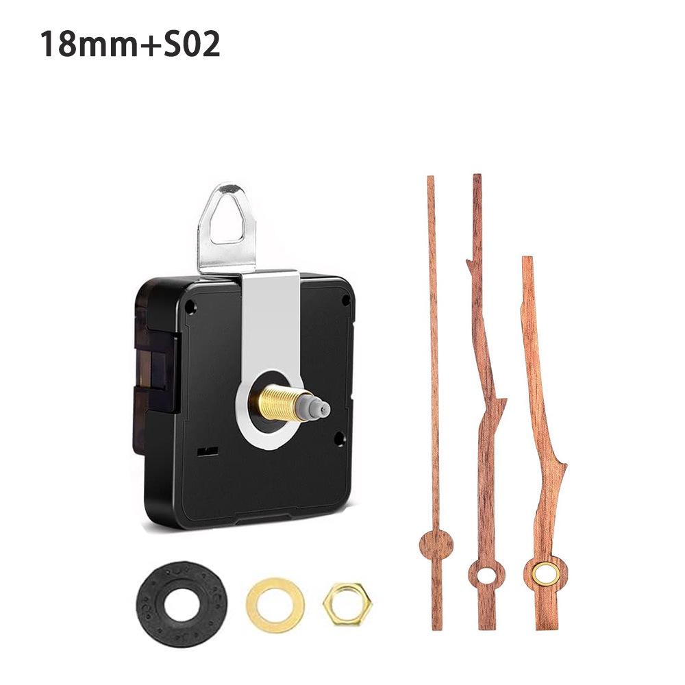 Silent DIY Cross-Border Long Shaft Clock Movement with Walnut Wood Hands - 4 Styles Available