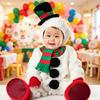 Baby Weihnachtskostüm Kuschelig mit Mütze Weiches Verkleidungs-Halloween Säuglings-Strampler S Weihnachtsmann