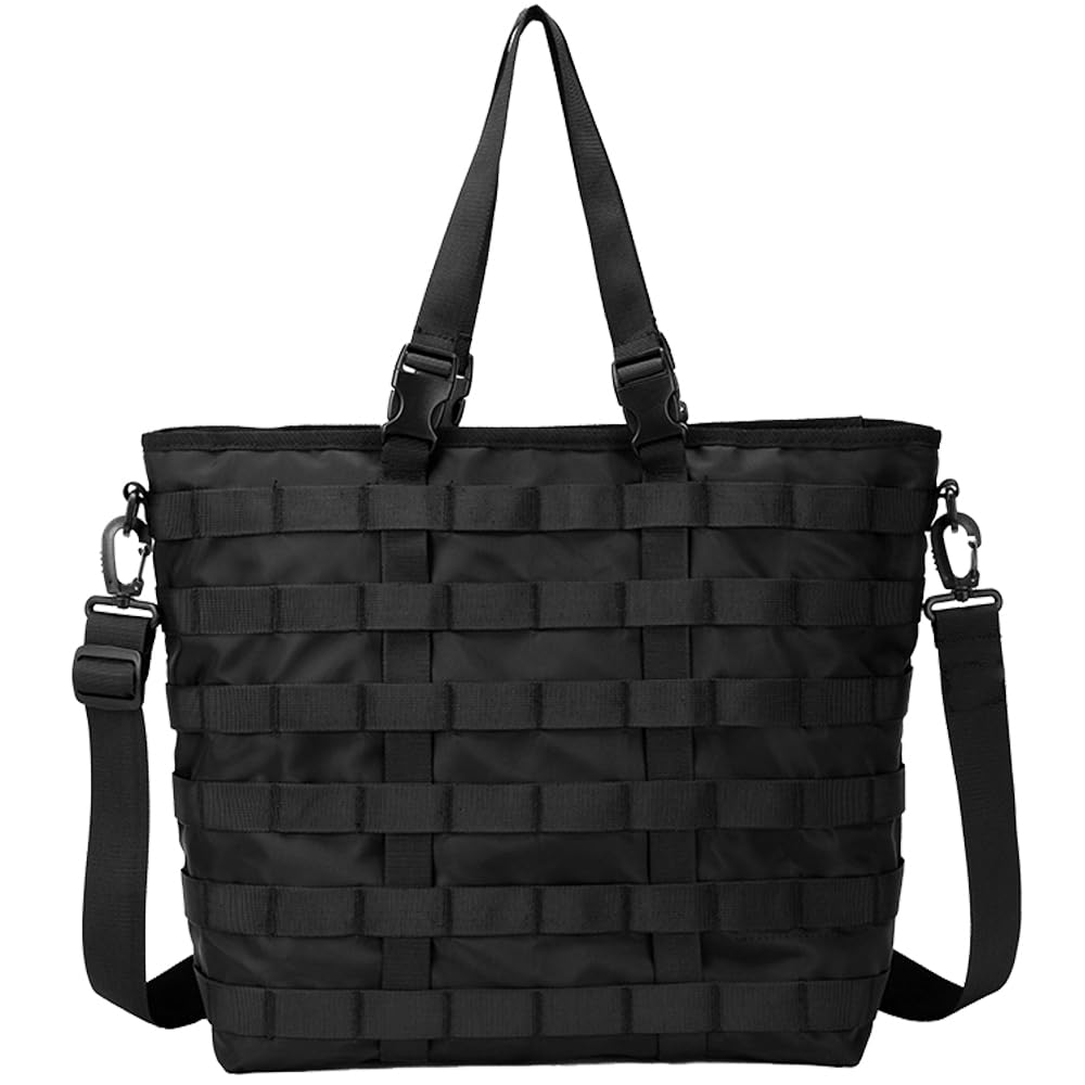 

Сумка-тоут Велика Сумка-тоут Molle Проста Сумка-тоут Стильна Сумка через плече на блискавці [Umetoo] Чоловіча сумка, Місткість, Система, Легка, Сумка 2-в-1, Чоловіча мода, чорний