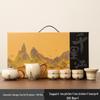 High-End Ru Kiln Ceramic Kung Fu Tea Set - Luxury Gaiwan Teapot, Tray, and Cups for Home.