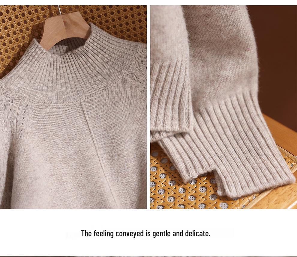 2025 A/W Wool Knitwear: Center Line, Irregular High Neck, Raglan Sleeves, Wool Base Layer.