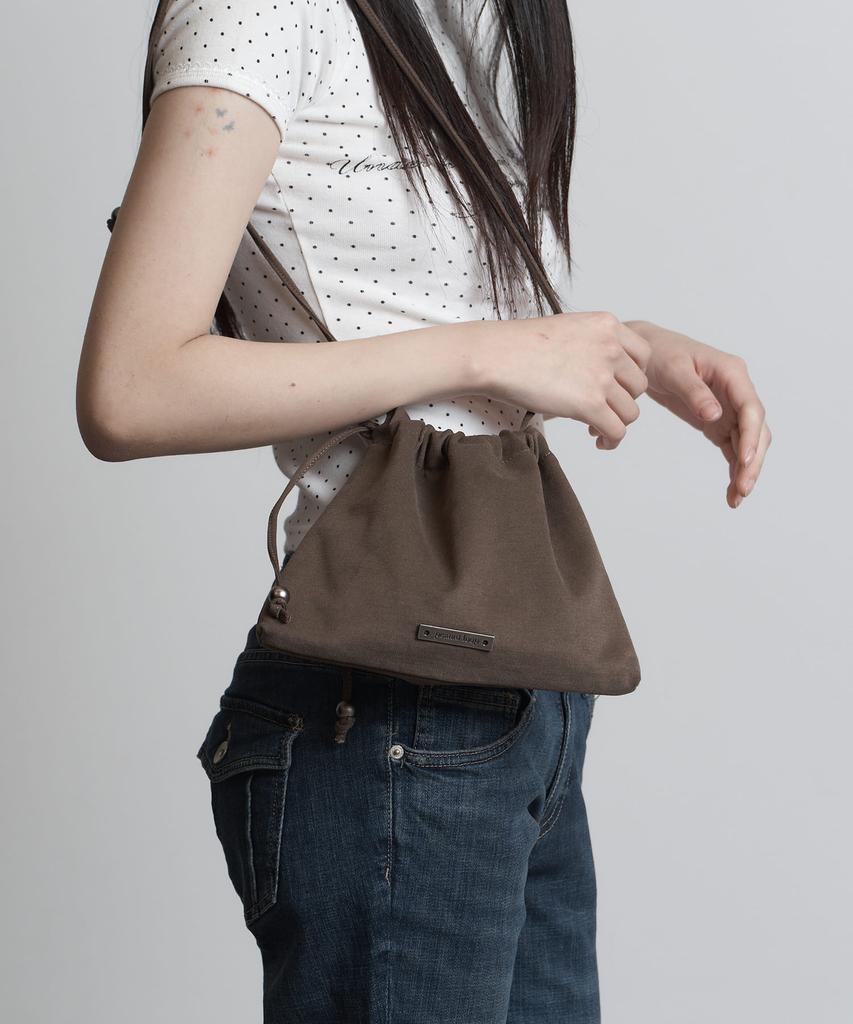 Peanut Loop Solid Pouch Bag Khaki