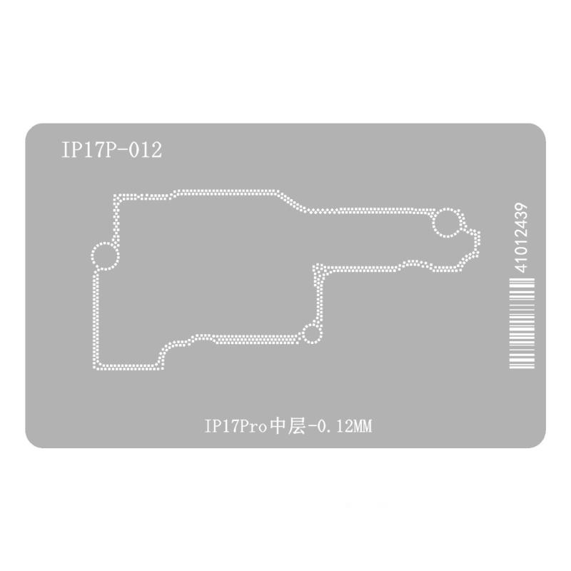 IPX17 Middle Layer Alignment Reballing Stencil Kit For Phone 17Air/17Pro/17ProMax Durability Steel Mesh Fixture Tool