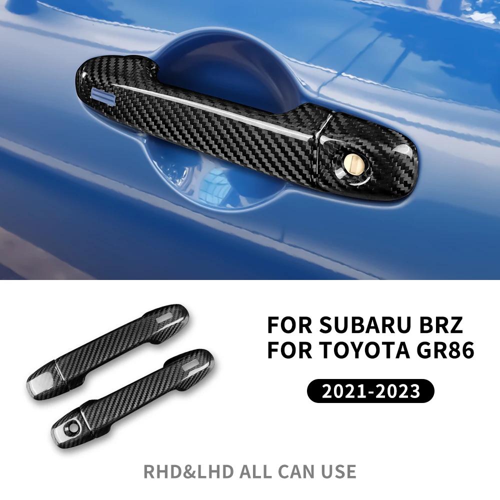 For Subaru BRZ Toyota GR86 2025 2025 2025 2025 Real Hard Carbon Fiber Accessories Car Door Handle Sticker Handle Trim Cover