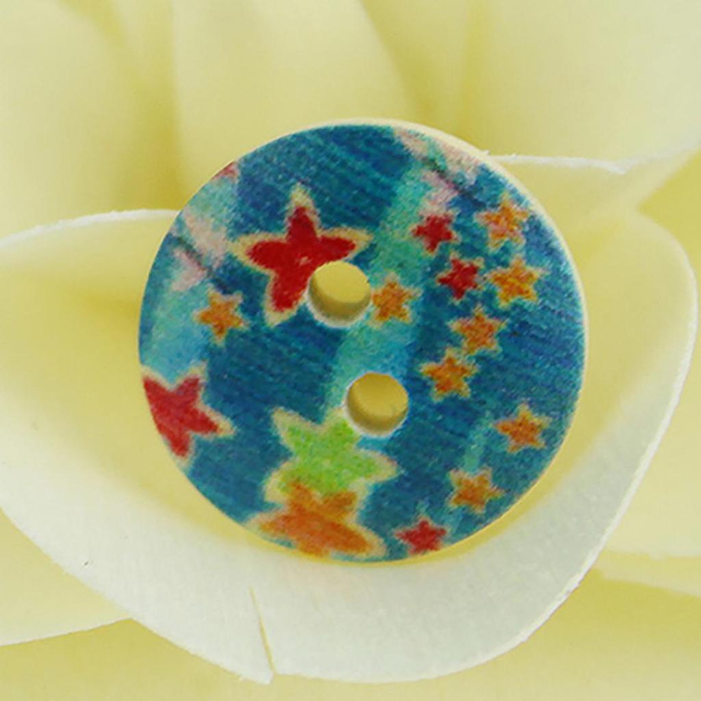 100 Stück Kunstharz-Knöpfe 1cm Rund Mit 2 Löchern - Buntes Süßigkeiten-Design Für Nähen & Basteln