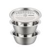 3-teiliges Edelstahl Multifunktionales Küchenreibe-Set Abtropfschüssel mit Gemüsewasch-Mandolinenschneider für Kartoffel