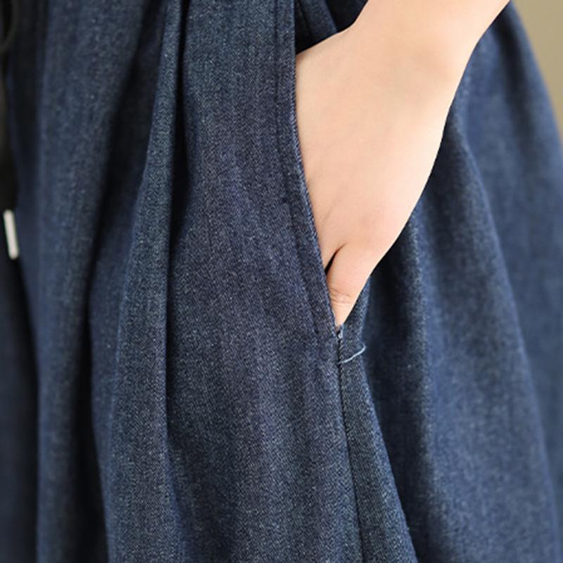 Blaue High Waist Weite Hosen Damen Sommer Einfarbig Lässig Jeanshosen Damen Schlitz Locker Jeanshosen