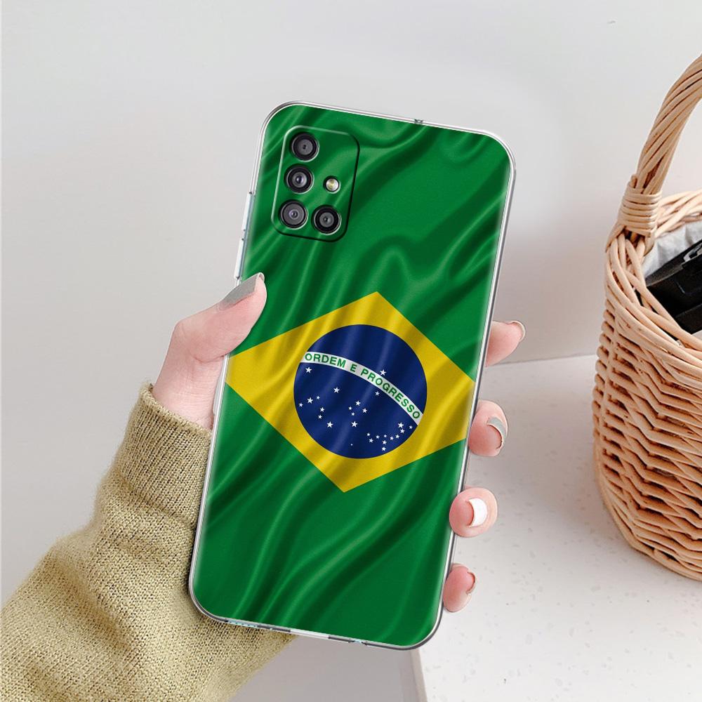 Phone Case For Samsung A15 A13 A35 A55 A51 A71 A41 A31 A21S A03S A05 A17 A23 A25 A33 A53 A73 5G A07 4G Cover Large Brazil Flag