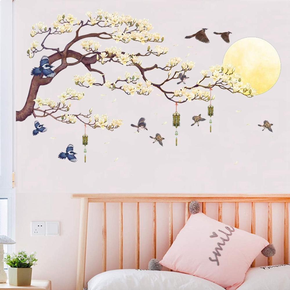 Background DIY Removable Self Adhesive Brown Tree Chinese Style Mural Wall Sticker Decals Wall Art